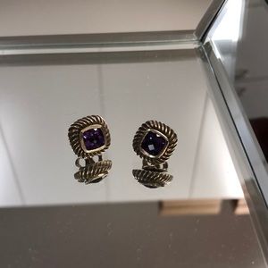 Amethyst cable earrings